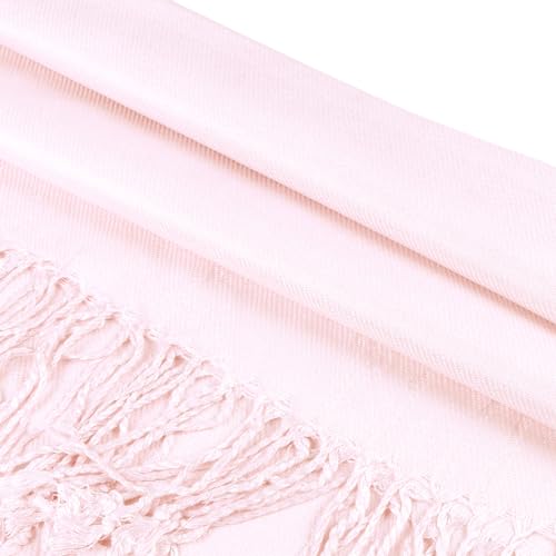 TZ Promise Women Pashmina Shawls and Wraps for Evening Dresses,Soft Large Long Scarf for Wedding,Bride Bridesmaid Gifts - color: Baby Pink