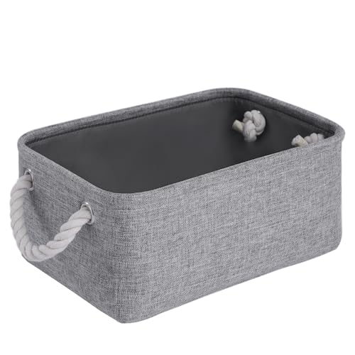 Storage Baskets for Shelves 11.8x7.9x5.2 Inch, Foldable Fabric Storage Bins with Handles, Small Storage Baskets for Organizing Closet, Office, Home Organization (1-Pack, Gray) - color: Gray, size: 11.8inx7.9inx5.2in-1P