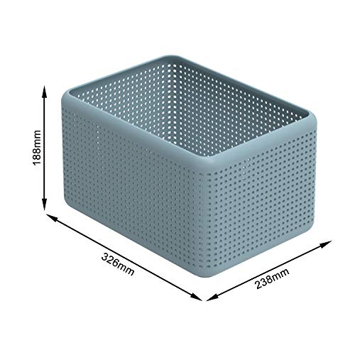 Rotho Storage Box Without lid 13 l, Plastic (PP) BPA-Free, Blue, 13l (32,6 x 23,8 x 18,8 cm) - color: Blue