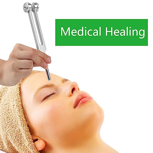 3 Pack Tuning Fork Set(128Hz, 256Hz, 512Hz), Medical Sound Healing Tools Tuning Forks with Reflex Hammer for Healing Chakra Sound Therapy Solfeggio DNA Repair