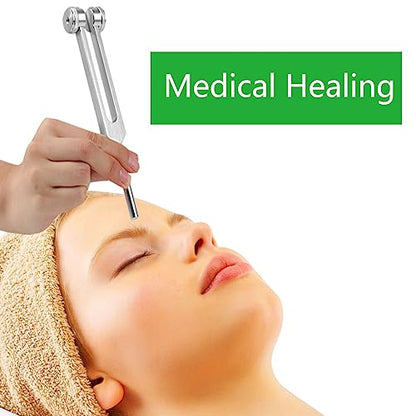 3 Pack Tuning Fork Set(128Hz, 256Hz, 512Hz), Medical Sound Healing Tools Tuning Forks with Reflex Hammer for Healing Chakra Sound Therapy Solfeggio DNA Repair
