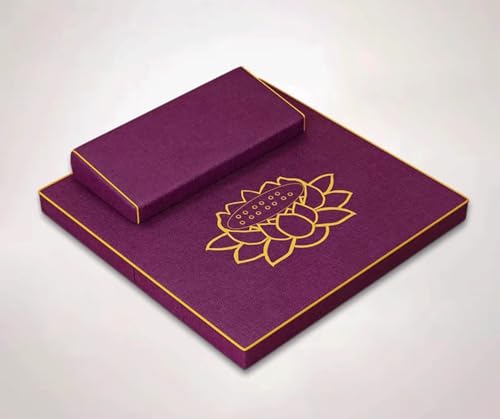 Large and Meditation Cushion,Square Handcrafted Meditation Mat,Portable Foldable Floor Cushion Outdoor Coconut Fibre Linen Yoga Cushion(Size:60x60cm(24x24inch),Color:Purple) - color: Purple, size: 60x60cm(24x24inch)