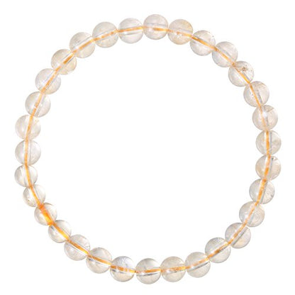 BRCbeads Gemstone Bracelets Natural Gemstone Birthstone Handmade Healing Power Crystal Beads Elastic Stretch 7.5 Inch Gift Box Unisex - color: Citrine