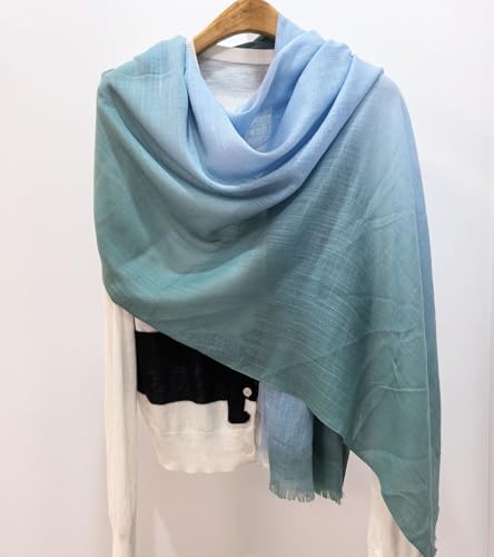 Women's Cotton Scarves Lady Light Soft Fashion Solid Scarf Wrap Shawl - color: 3 # Hole Green Light Blue