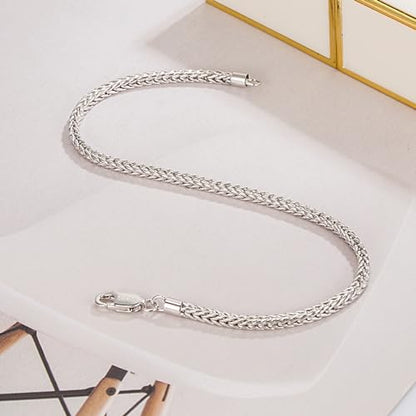 Dainty 925 Sterling Silver Chopin Chain Bracelet Women Bohemian Stackable Figaro/Box/Snake Bracelet 2MM 5 "5.9" 6.3 "6.7" 7 "7.5" 8" Jewelry Gift