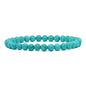 Justinstones Gem Semi Precious Gemstone 6mm Round Beads Stretch Bracelet 6.5 Inch Unisex - color: Dyed Turquoise Howlite