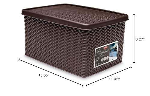 Stefanplast Elegance Storage Box, Mocha, 29 x 39 x 21 cm - color: Mocha, size: 29 x 39 x 21 cm