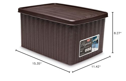 Stefanplast Elegance Storage Box, Mocha, 29 x 39 x 21 cm - color: Mocha, size: 29 x 39 x 21 cm