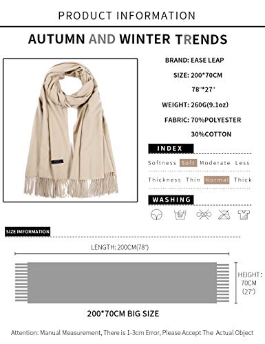 Pashmina Shawl Women Winter Scarf Warm Wedding Wraps Ladies Scarves for Evening Dresses - color: Beige