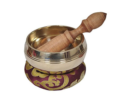Tibetan Meditation Singing Bowl - With Mallet & Silk Cushion