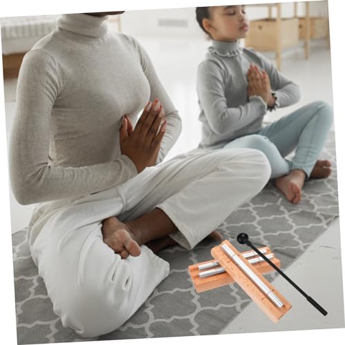 2 Sets Wood Meditation Chimes Metal Wind Chimes Sound Healing Instrument for Adults