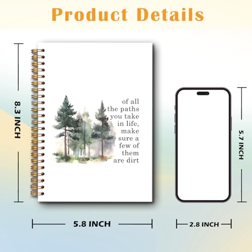JINYO Adventure Camping Notebook, Inspirational Travel Hiking Notebooks for Note Taking, Camping Lover Gifts Journals for Writing, Hiking Gifts Journal Journaling, Spiral Notebook 5.5x8.3 Inch - color: white Camping Notebook