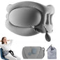 Inflatable Back Support Pillow for Travel – Foldable Travel Back Pillow for Airplane, Office, Car, Home – Adjustable Belt & Hand-Press Inflation, Compact & Lightweight