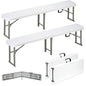 6ft Plastic Folding Bench with Carrying Handle & Lock, Portable Outdoor Bench in Garden Picnic Camping Dining Party Seat, Waterproof Bench for Soccer Activities, Firm and Durable (2Pack A) - size: 2Pack A