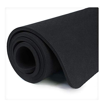 Hatha Yoga Extra Thick TPE Yoga Mat - 72"x 32" Thickness 1/2 Inch -Eco Friendly SGS Certified - With High Density Anti-Tear Exercise Bolster For Home Gym Travel & Floor Outside - color: Black