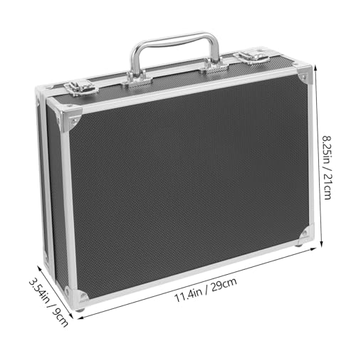 Portable Aluminum Alloy Briefcase with Padded Interior for Safe Storage of Instruments and Tools Lightweight Design for Easy Transportation for Office and Home Use