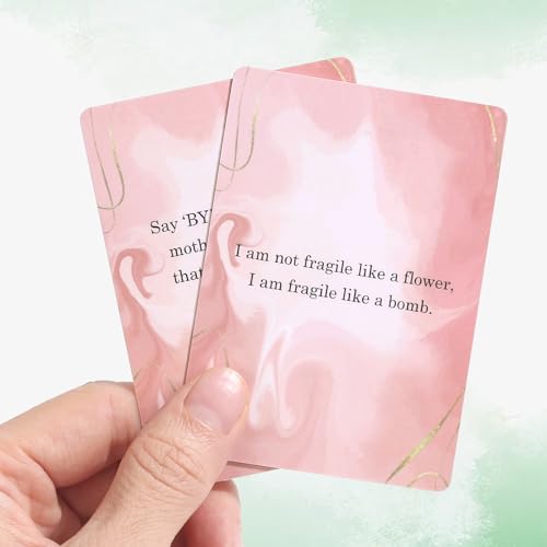 Fofeadm Badass Affirmation Cards for Women, 53 Daily Positive Inspirational Motivational Cards, Mindfulness & Self Care, Birthday Gifts for Women