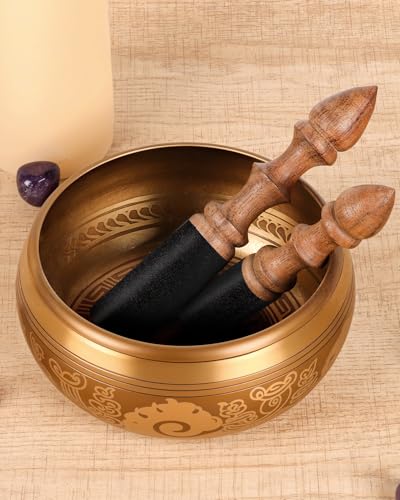 Singing Bowl Mallet 100% Hand-Sculpture in Nepal Tibetan Singing Bowl Wooden Mallet Striker Sound Bowl Stick Meditation Accessories for Meditation Yoga Relaxation Healing Gifts