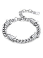 Bandmax Barbed Wire Chain Bracelets for Men Women Stainless Steel/Black/Gold Thorn Cuban Link Bracelet Adjustable Punk Emo Style Jewelry Gift - color: 07 7MM-Silver Tone
