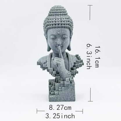 livelyfish Meditating Buddha Statue Zen Garden Statues Sandstone Thinker Buddha Sculpture Figurine for Fish Tank Aquarium Home Decorations, Gift (D) - size: D