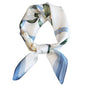 ANDANTINO 100% Mulberry Silk Scarf -21” Lightweight Square Neckerchief – Breathable Digital Printed Scarves with Gift Packed - color: Floral-pale Blue