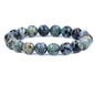 Keleny Fashion Crystal Man Women Stretch Bracelet 10mm Round Beads Rock Jasper 7 Inch Unisex - color: Green African Turquoise Pine