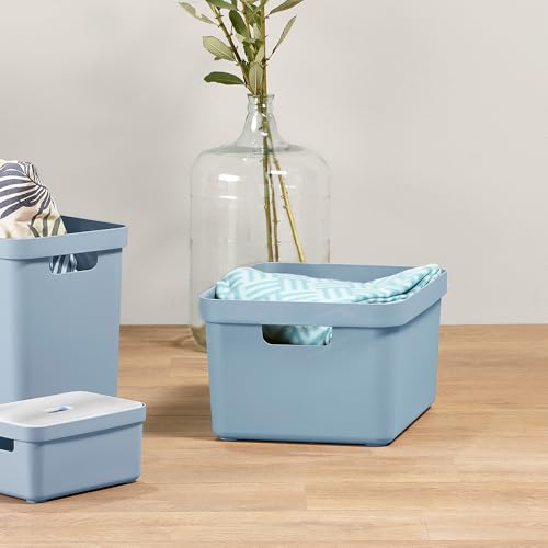 Sunware Sigma Home Storage Box, 32 Litre, Blue Grey