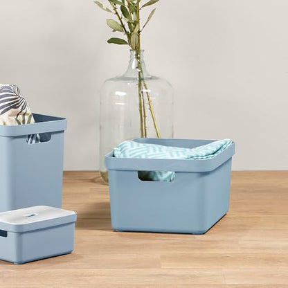 Sunware Sigma Home Storage Box, 32 Litre, Blue Grey