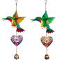 Metal Hummingbird Hanging Decor, Bird Wind Chime Bell Hanging Decor for Outdoor Garden Yard Doors Walls Living Rooms Bedrooms, 2 Pack (Bird-a-Heart) - style: bird-a-heart