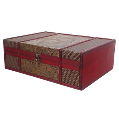 Cabilock Memory Box Wooden Desktop Storage Boxes Wood Treasure Box for Books Jewelry Document Box without Lock (Lotus) Storage Boxes Decorative