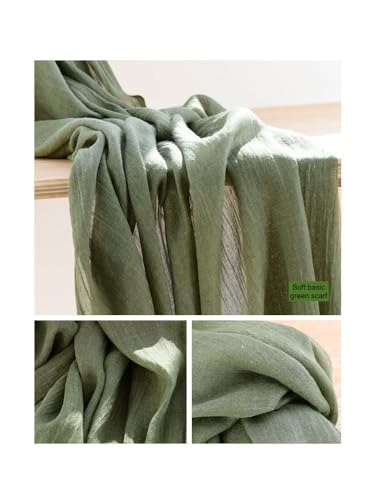 Jeelow Solid Color Scarf Wrap Shawl for Women Men – Soft Lightweight Head Scarf, All Season, Travel Beach Office Daily Wear - color: Forest Green