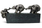 Vaudagio Sculpture Family Ties - Timeless Symbol of Families & Team Togetherness - Ornament 17 inch Long in Grey & Silver - Statue Elephant as a Gift or Decoration - Elephants Stronger Together