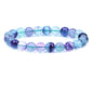 Amandastone Natural Gemstone 8mm Round Beads Stretch Bracelet 7 Inch - color: Clear Fluorite