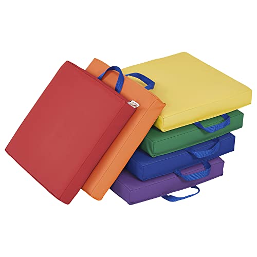 ECR4Kids SoftZone Floor Cushions, Square, Flexible Seating, Assorted, 6-Piece - color: Assorted