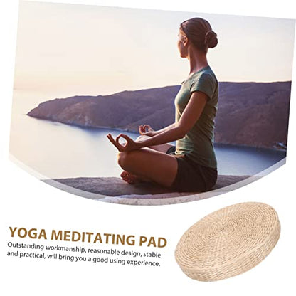 Japanese Style Woven Meditation Cushion Floor Pad Thick Round Seating Cushion for Home Decor Yoga Office and Relaxation Natural and Rustic Design