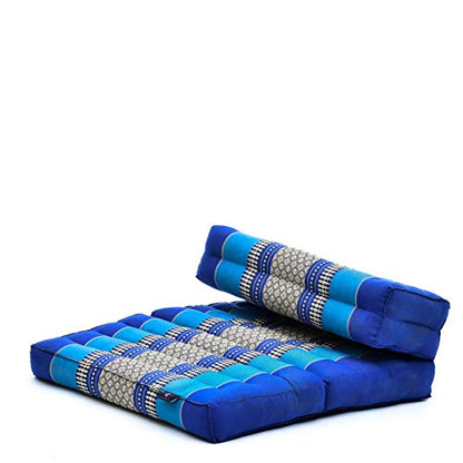 Leewadee Foldable Floor Mattress – 2 in 1 Floor Meditation Mat for Yoga and Relaxation, Seating Futon with Kapok - color: Sf28 - Blue