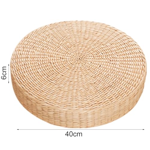 1/2/4 Pcs Tatami Floor Pillow Sitting Cushion, Meditation Floor Pillow, Boho Natural Woven Seat Cushion for Yoga Meditation Mat for Living Room Window Balcony Chair Pad 1 Pcs