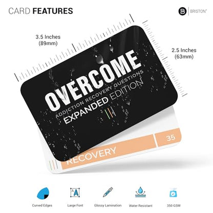 Overcome Addiction Recovery Questions Expanded Edition – 130 Therapy Prompt Flash Cards for Reflection, Group Counseling, Rehab & Recovery Support – Discovery, Recovery & Reflection by Briston