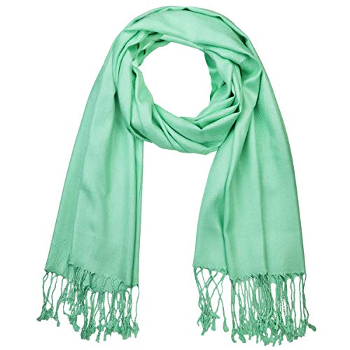 Falari Women's Soft Solid Color Pashmina Shawl Wrap Scarf, for Wedding, Bridesmaid Gifts, Evening Dress - color: Mint