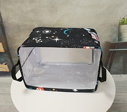 Storage Basket Home Shelf Basket Kids Organizer Box Clothes Laundry Hamper Nursery Bin Gift Laundry Basket with Handles for Home (Black Planet) - color: Black Planet