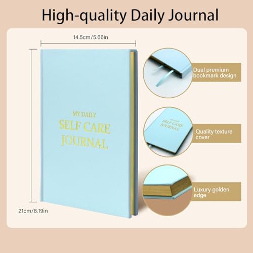 Gratitude Journal for Women & Men – Daily Mindfulness Journal with Positivity Tracker, Happiness Exercises, and Guided Reflective Writing – Self-Care Journal for Personal Growth (Blue) - color: Blue
