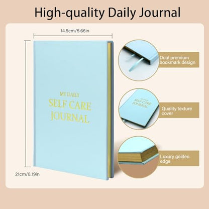 Gratitude Journal for Women & Men – Daily Mindfulness Journal with Positivity Tracker, Happiness Exercises, and Guided Reflective Writing – Self-Care Journal for Personal Growth (Blue) - color: Blue
