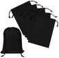 Black Cotton Drawstring Bags, Reusable Quality with Double String, For Pantry Gifts Kitchen - Pack of 6 (Black Cotton Blend, 6 x 8 Inch) - color: Black Cotton Blend, size: 6 x 8 Inch