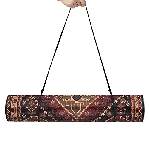 Ananda Eco Friendly Non Slip Yoga Mat, Decorative Body Alignment System, TPE Textured Non Slip Surface, 72x 26Inches, 1/4 Thick High Density Padding To Avoid Sore Knees, Perfect for Yoga, Pilates and Fitness with Carrying Strap