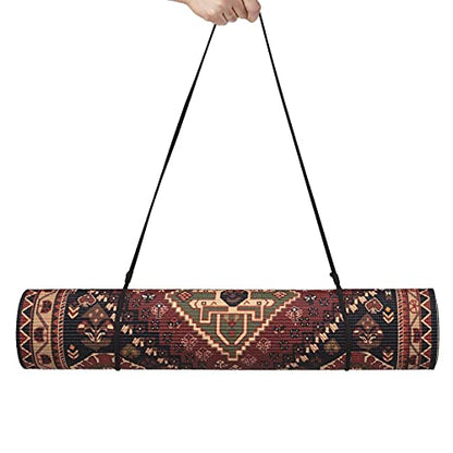 Ananda Eco Friendly Non Slip Yoga Mat, Decorative Body Alignment System, TPE Textured Non Slip Surface, 72x 26Inches, 1/4 Thick High Density Padding To Avoid Sore Knees, Perfect for Yoga, Pilates and Fitness with Carrying Strap