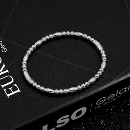 Stainless Steel Bamboo Design Bracelet Titanium Steel Bangle - color: Water Silver