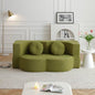 2-in-1 Folding Sofa Bed with Pillow, No Assembly Futon Twin Size Sofa Bed, Breathable Linen-Cotton Convertible Couch Bed for Living Room and Guest Room, 75.5 Inch,Green - color: Green-75.55", size: 2 seat