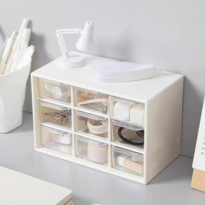 9-Drawer Desktop Organizer, Multifunctional Desk Storage Box for Jewelry, Makeup, Office, School, Home-Easy to