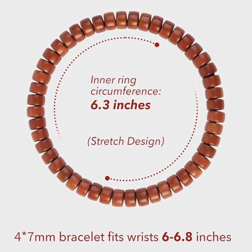 Prayer Bead bracelet Mala Beaded Bracelets for Men Women 12/15MM … - color: 4*7mm Barrel beads Jujube wood