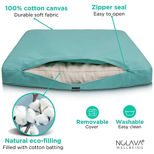 NOLAVA Round Zafu Cushions 15"x6" & Zabuton Meditation Cushions 32"x28"x3" - Premium Comfort for Mindful Practices - Yoga Bolster Pillow & Meditation Floor Pillow Essentials - color: Soft Green